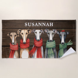 Leuke Whippets en Grehyounds Honden in Sjaals Strandlaken
