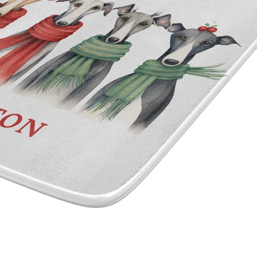 Leuke Whippets in Wintersjaals Snijplank (Hoek)