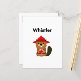 Leuke Whistler Canada Bever met Maple Leaf Briefkaart