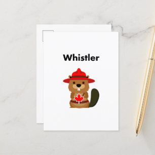 Leuke Whistler Canada Bever met Maple Leaf Briefkaart