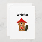 Leuke Whistler Canada Bever met Maple Leaf Briefkaart (Voorkant / Achterkant)