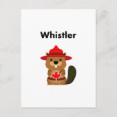Leuke Whistler Canada Bever met Maple Leaf Briefkaart (Voorkant)