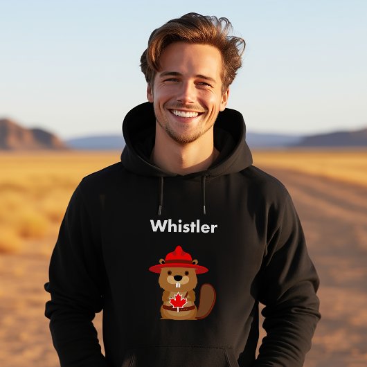 Leuke Whistler Canada Bever met Maple Leaf Dark Hoodie