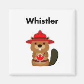 Leuke Whistler Canada Bever met Maple Leaf Magneet (Voorkant)