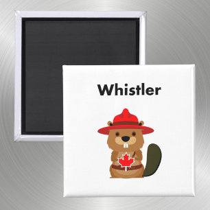 Leuke Whistler Canada Bever met Maple Leaf Magneet