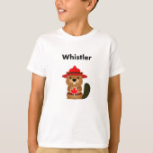 Leuke Whistler Canada Bever met Maple Leaf T-shirt (Voorkant)