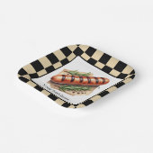 Leuke wiener gebraden gegrilde hotdog party aanpas papieren bordje (Gebogen)