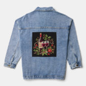 Leuke wijn borduurwerk look denim jacket (Achterkant)