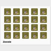 Leuke wijnliefhebbers voegen tekst toe vierkante sticker (Vel)