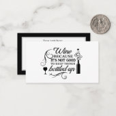 Leuke wijnliefhebbers Word Art Notitiekaartje (Voorkant / Achterkant in situ)