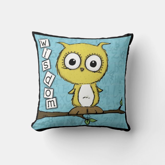 Leuke Wijsheid Uil Kussen (Voorkant)