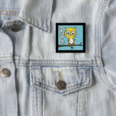 Leuke Wijsheid Uil Vierkante Button 5,1 Cm (In situ)