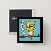 Leuke Wijsheid Uil Vierkante Button 5,1 Cm (Voorkant /achterkant)