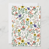 Leuke Wilde Bloem en Vogels Thee Party 2e Verjaard Kaart (Achterkant)