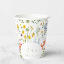 Leuke wilde bloemen Baby shower Papieren Bekers