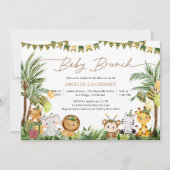Leuke Wilde Dieren Safari Baby Brunch Kaart (Voorkant)