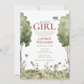 Leuke Wildflower Aardbei Sweet Baby Meisje Douche Kaart (Voorkant)