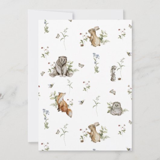 Leuke Wildflower Aardbei Sweet Baby Meisje Douche Kaart (Achterkant)