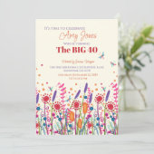 Leuke Wildflower gepersonaliseerde libel verjaarda Kaart (Staand voorkant)