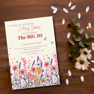 Leuke Wildflower gepersonaliseerde libel verjaarda Kaart