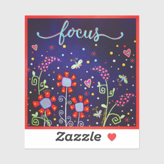 Leuke Wildflower Leuke libellen Focus Een Woord Sticker (Vel)