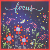 Leuke Wildflower Leuke libellen Focus Een Woord Sticker (Voorkant)