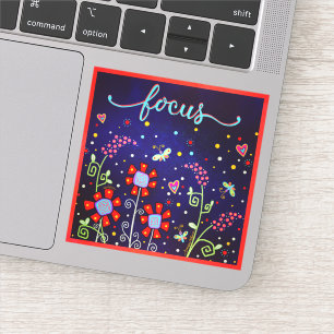 Leuke Wildflower Leuke libellen Focus Een Woord Sticker