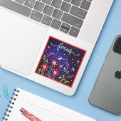 Leuke Wildflower Leuke libellen Focus Een Woord Sticker (Laptop met iPhone)