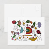 Leuke willekeurige voorwerpen ansichtkaart feestdagenkaart (Voorkant / Achterkant)