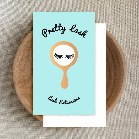 Leuke wimpers extensie spiegel visitekaartje