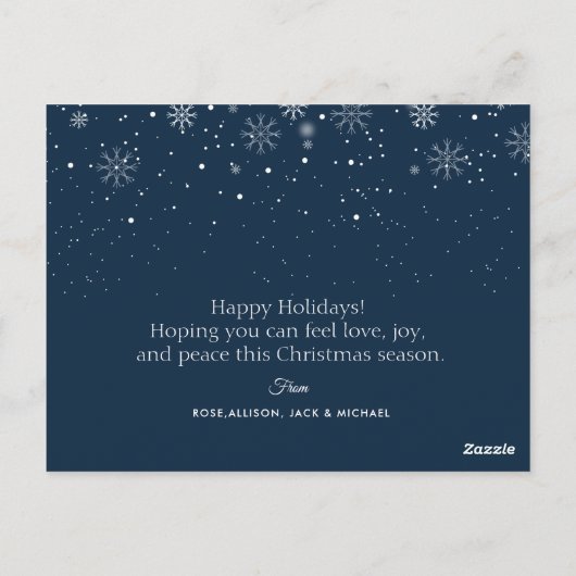 Leuke winter familie kerstkaart briefkaart (Achterkant)