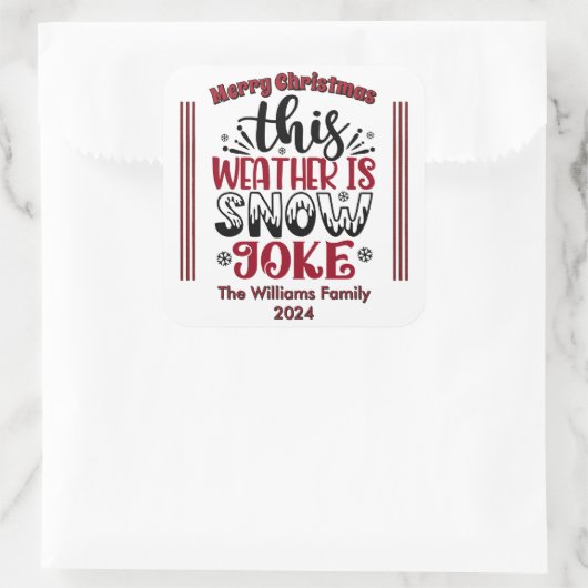 Leuke winter Kerst sticker (Tas)