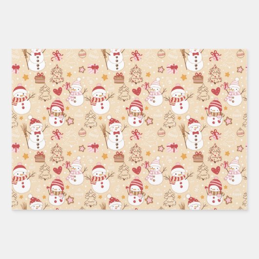 Leuke winter/Kerstmis Inpakpapier Vel (Voorkant 3)