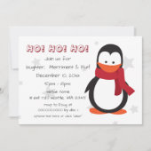 Leuke winter pinguïn kerstfeest uitnodiging (Voorkant)