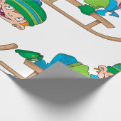 Leuke Winter Sledding Boy Schattige Sneeuwavontuur Cadeaupapier