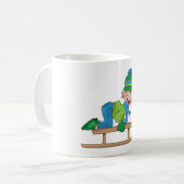 Leuke Winter Sledding Boy Schattige Sneeuwavontuur Koffiemok (Voorkant links)