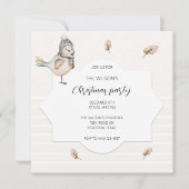 Leuke Winter Sparrow Illustratie Waterverf Art Kaart (Voorkant)