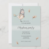 Leuke Winter Sparrow Illustratie Waterverf Art Kaart (Voorkant)