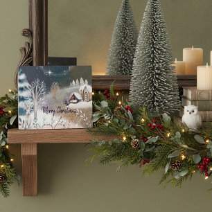 Leuke winter thuis illustratie Kerstvakantie Fotoplaat