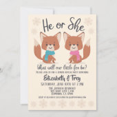 Leuke winter vossen Geslacht onthullen Kaart (Voorkant)