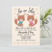 Leuke winter vossen Geslacht onthullen Kaart (Staand voorkant)