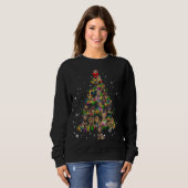 Leuke Wire haired Dachshund hond Christmas Tree ca Trui (Voorkant volledig)