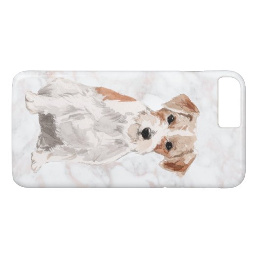 Leuke Wired-Haired Jack Russel Terrier waterverven Case-Mate iPhone Case (Achterkant (Horizontaal))