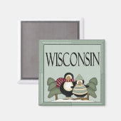 Leuke Wisconsin Penguin Magnet Gift (Voorkant / Achterkant)