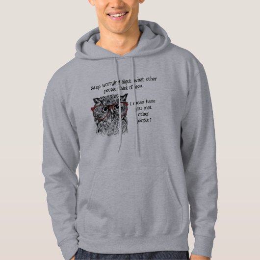 Leuke Wise Uil Stop Piepende Quote Animal Humor Hoodie (Voorkant)