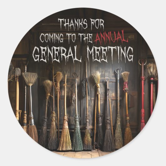 Leuke Witchy Broomsticks Halloween Party Bedankt Ronde Sticker (Voorkant)