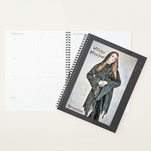 Leuke Witchy Quote Grey Journal Planner (Display)