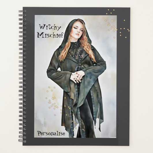 Leuke Witchy Quote  Grey Journal Planner (Voorkant)