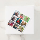 Leuke Witte 9 Foto Vierkant Bedankjes Labels (In situ)
