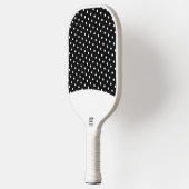 Leuke witte betegelde Stippen op zwarte gebogen ac Pickleball Paddle (Links)